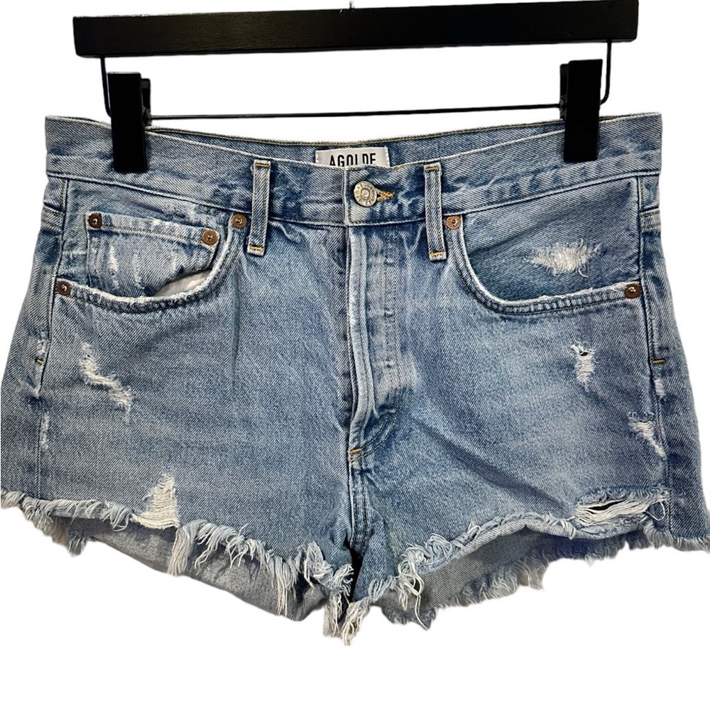 Agolde Shorts Parker Shorts cut off denim jeans women’s size 27 vintage button